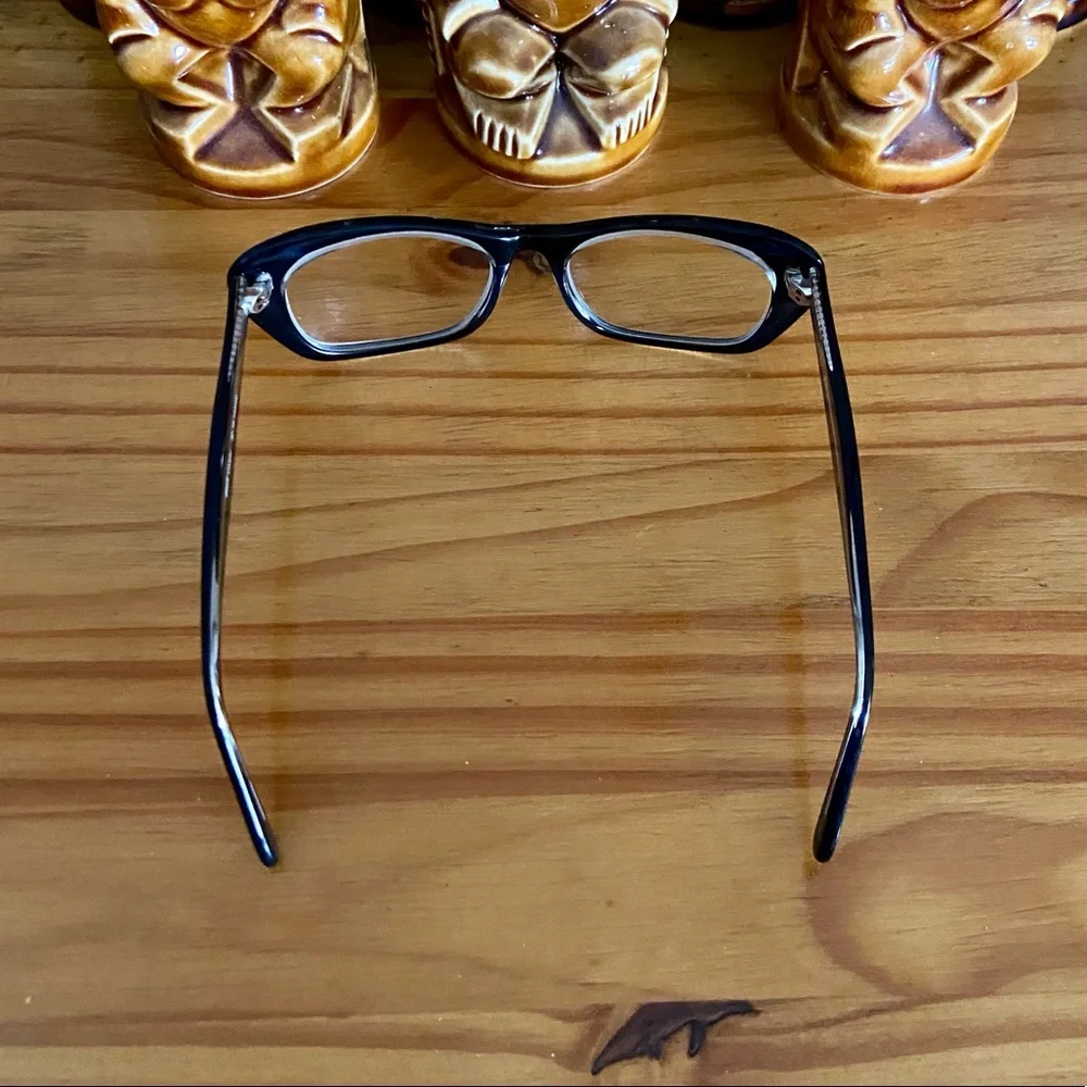Rough Justice Catty Eyeglasses in Black Crystal